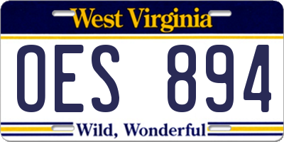 WV license plate OES894