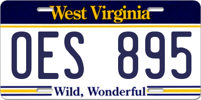 WV license plate OES895