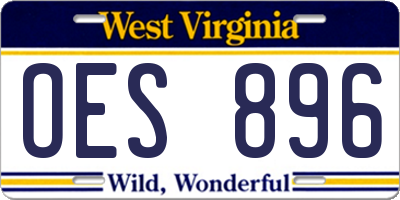 WV license plate OES896