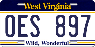 WV license plate OES897
