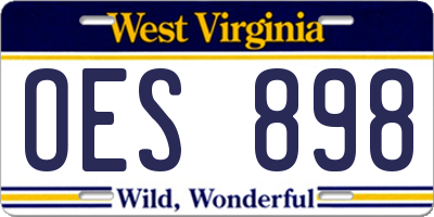WV license plate OES898