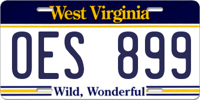 WV license plate OES899