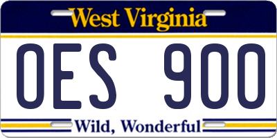 WV license plate OES900