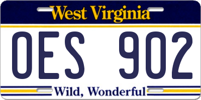 WV license plate OES902