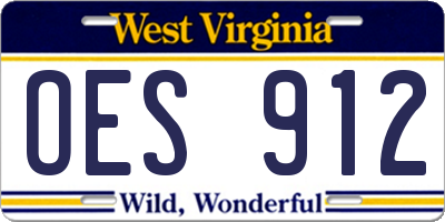 WV license plate OES912