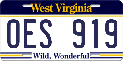 WV license plate OES919