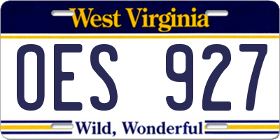 WV license plate OES927