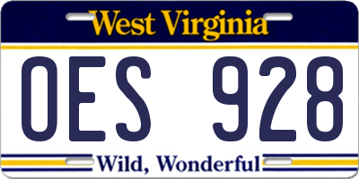 WV license plate OES928