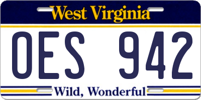 WV license plate OES942