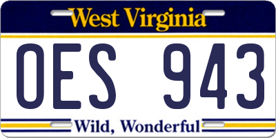 WV license plate OES943