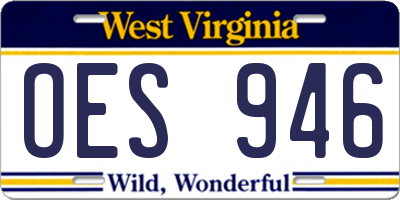 WV license plate OES946