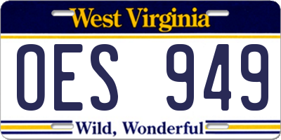 WV license plate OES949