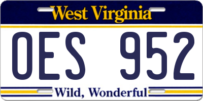 WV license plate OES952
