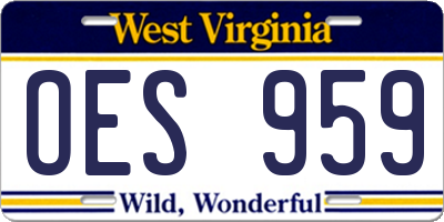 WV license plate OES959