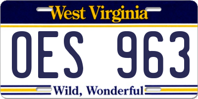 WV license plate OES963