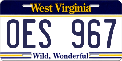 WV license plate OES967
