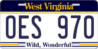 WV license plate OES970