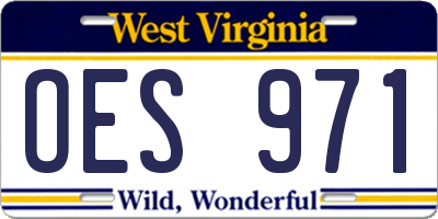 WV license plate OES971