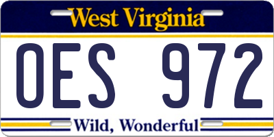 WV license plate OES972