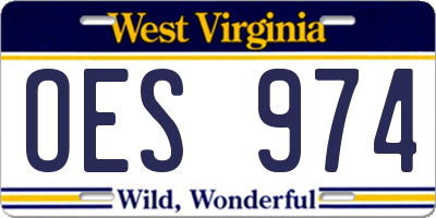 WV license plate OES974