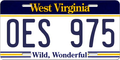 WV license plate OES975