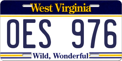 WV license plate OES976