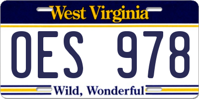 WV license plate OES978