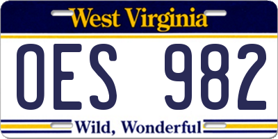 WV license plate OES982