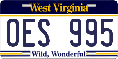 WV license plate OES995