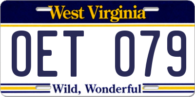 WV license plate OET079