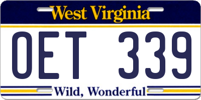 WV license plate OET339