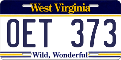 WV license plate OET373