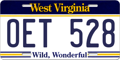 WV license plate OET528