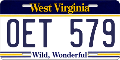 WV license plate OET579