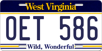 WV license plate OET586