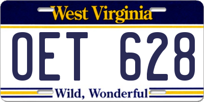 WV license plate OET628