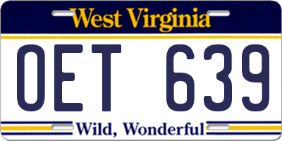 WV license plate OET639