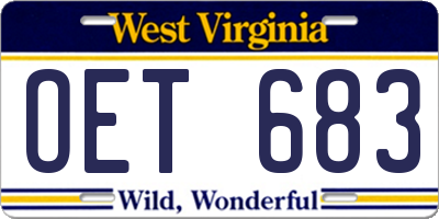 WV license plate OET683