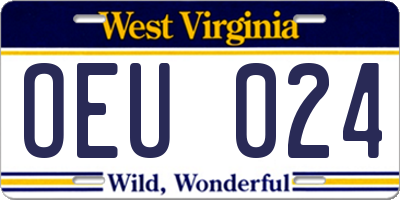 WV license plate OEU024