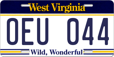 WV license plate OEU044