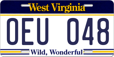 WV license plate OEU048