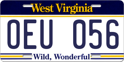 WV license plate OEU056