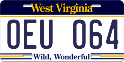 WV license plate OEU064