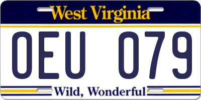 WV license plate OEU079