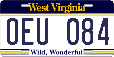 WV license plate OEU084