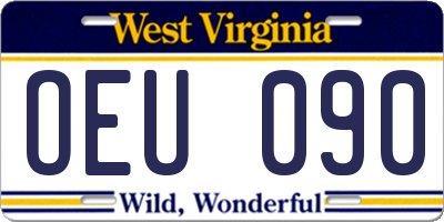 WV license plate OEU090