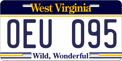 WV license plate OEU095