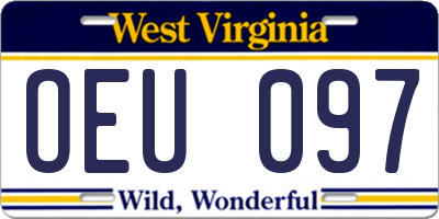 WV license plate OEU097