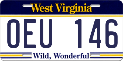 WV license plate OEU146