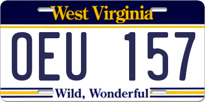 WV license plate OEU157